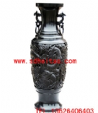 浮雕双耳龙瓶-黑陶工艺品-龙山文化